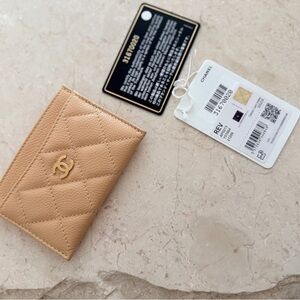 New CHANEL Quilted Card Holder in GOLD